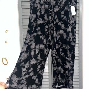 Black and Gray Tie-Dye Pants